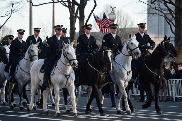 Members of the Caisson Platoon of the 3rd U.S. Infantry "The Old Guard."