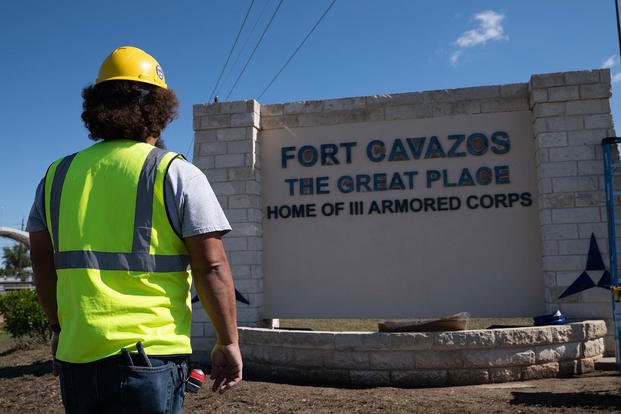 Fort Cavazos sign